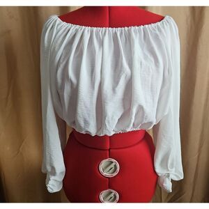 Miley & Molly White Off-Shoulder Women's Top